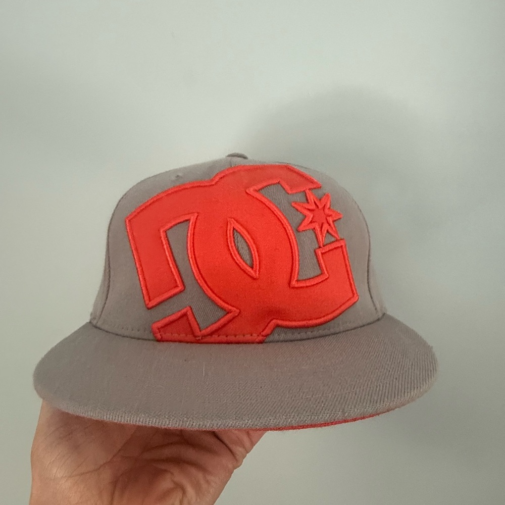 DC Red Logo on Gray Cap